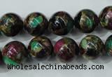 CGO04 15.5 inches 10mm round gold multi-color stone beads