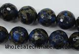 CGO177 15.5 inches 18mm faceted round gold blue color stone beads