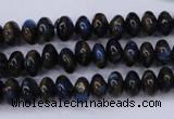 CGO181 15.5 inches 5*8mm rondelle gold blue color stone beads