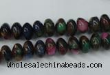 CGO21 15.5 inches 5*8mm rondelle gold multi-color stone beads