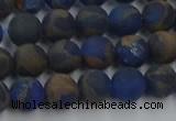 CGO261 15.5 inches 6mm round matte gold multi-color stone beads