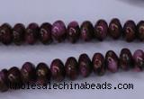 CGO71 15.5 inches 5*8mm rondelle gold red color stone beads