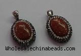 CGP1509 18*25mm oval goldstone pendants wholesale