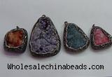 CGP1543 35*40mm - 45*70mm freeform druzy agate pendants