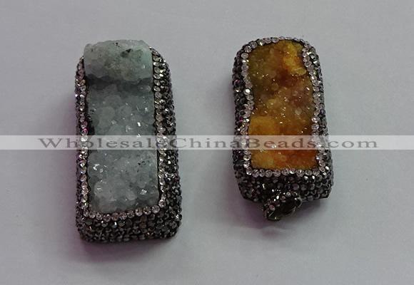 CGP1545 20*40mm - 22*45mm rectangle druzy agate pendants