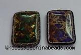 CGP1565 45*65mm rectangle sea sediment jasper pendants