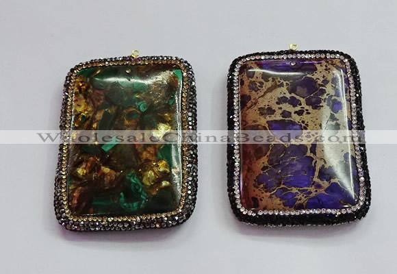 CGP1565 45*65mm rectangle sea sediment jasper pendants