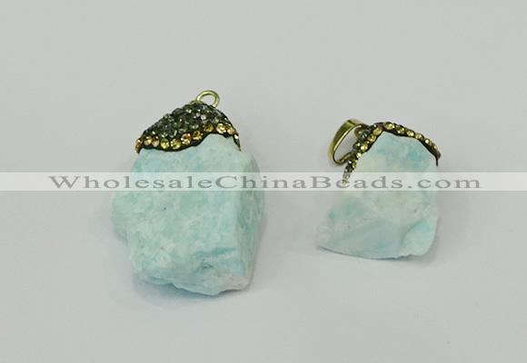 CGP202 15*25mm - 25*35mm nuggets amazonite gemstone pendants