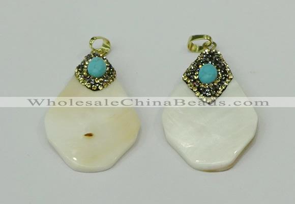 CGP286 30*45mm pearl shell pendants wholesale