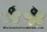 CGP294 55*58mm flower pearl shell pendants wholesale