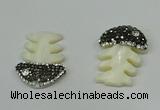 CGP299 22*30mm fishbone pearl shell pendants wholesale