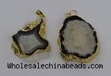 CGP3010 30*40mm - 35*45mm freeform druzy agate pendants