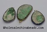 CGP3028 35*50mm - 40*65mm freeform green apple jasper pendants