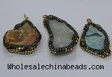 CGP3083 40*50mm - 45*55mm freeform druzy agate pendants