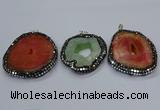 CGP3086 40*50mm - 50*65mm freeform druzy agate pendants