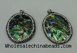 CGP309 35*45mm oval abalone shell pendants wholesale