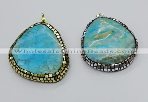 CGP3093 40*50mm - 50*65mm freeform agate gemstone pendants