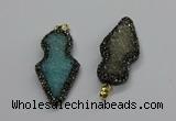 CGP3107 22*50mm arrowhead druzy agate pendants wholesale