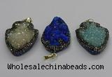 CGP3112 30*45mm arrowhead druzy agate pendants wholesale