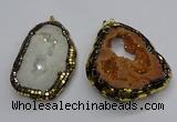 CGP3117 30*45mm - 40*55mm freeform druzy agate pendants