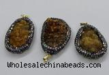 CGP3127 30*50mm - 35*55mm freeform druzy agate pendants