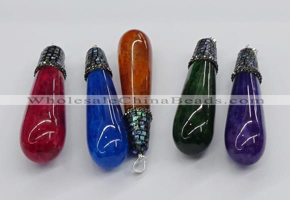 CGP3162 20*75mm - 20*80mm teardrop agate gemstone pendants