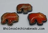 CGP3171 50*55mm elephant agate gemstone pendants wholesale