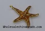 CGP3231 55*58mm starfish druzy agate pendants wholesale