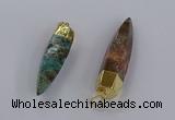 CGP3330 13*50mm - 15*60mm faceted bullet ocean agate pendants