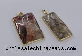 CGP3334 25*50mm - 35*55mm rectangle crazy lace agate pendants