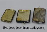 CGP3423 35*60mm - 40*50mm rectangle fossil coral pendants