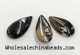 CGP3522 30*55mm - 35*60mm flat teardrop sakura agate slab pendants