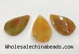 CGP3563 35*55mm faceted flat teardrop agate pendants wholesale