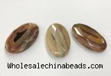 CGP3568 32*50mm faceted oval agate pendants wholesale