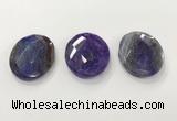 CGP3576 40*50mm faceted oval agate pendants wholesale