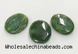 CGP3578 40*50mm faceted oval agate pendants wholesale