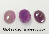 CGP3582 32*45mm faceted oval agate pendants wholesale