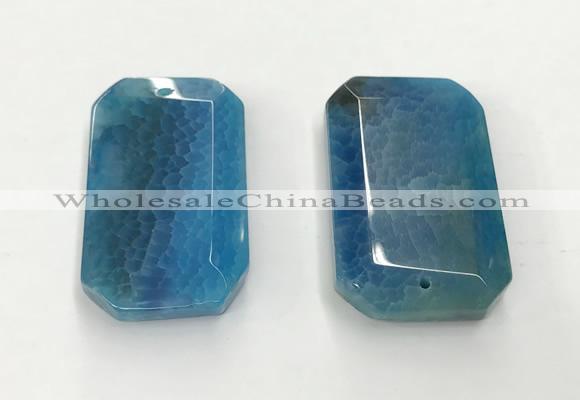 CGP3599 35*55mm faceted octagonal agate pendants wholesale