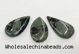 CGP3610 30*50mm - 35*55mm flat teardrop kambaba jasper pendants