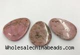 CGP3622 40*55mm - 42*52mm flat teardrop rhodochrosite gemstone pendants