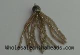 CGP421 2*3mm faceted rondelle handmade chinese crystal tassel pendants