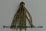 CGP422 2*3mm faceted rondelle handmade chinese crystal tassel pendants