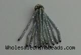 CGP424 2*3mm faceted rondelle handmade chinese crystal tassel pendants