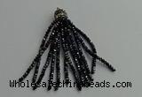 CGP429 2*3mm faceted rondelle handmade chinese crystal tassel pendants