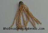 CGP435 2*3mm faceted rondelle handmade chinese crystal tassel pendants