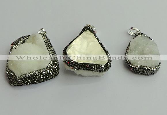 CGP564 22*30mm - 35*40mm freeform druzy agate pendants wholesale