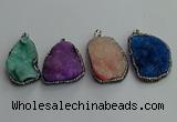 CGP598 25*40mm - 30*45mm freeform druzy agate gemstone pendants