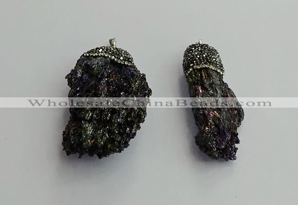 CGP606 22*50mm - 35*60mm nuggets gemstone pendants wholesale