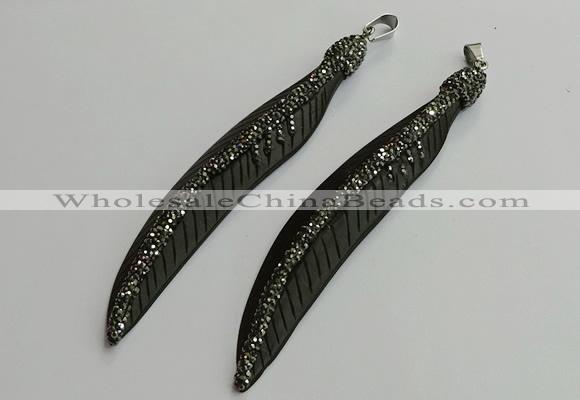 CGP657 18*95mm feather bone pendants wholesale