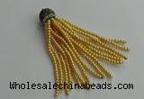 CGP678 3mm round handmade glass beaded tassel pendants wholesale